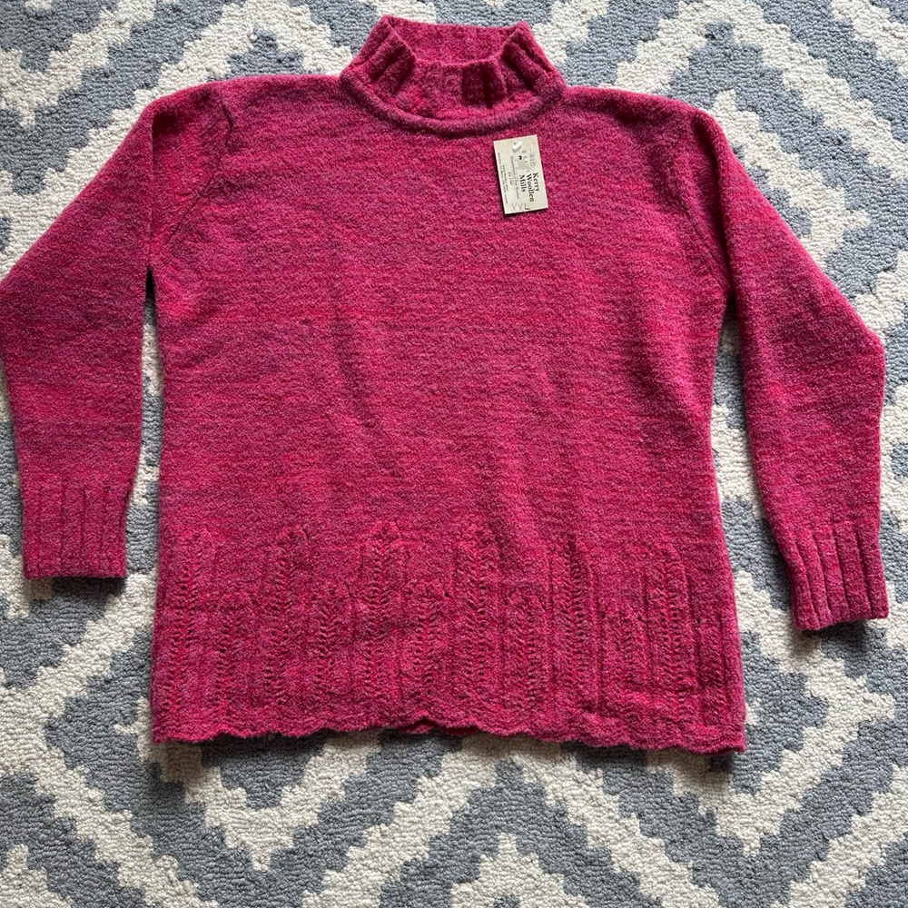 NWT Kerry Woollen Mills Pink Lambswool Sweater, XXL